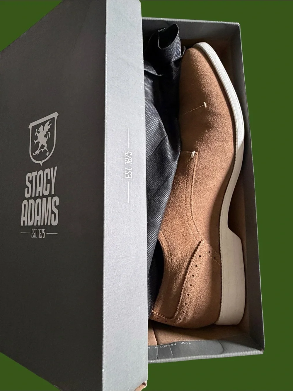 Stacy Adams Men’s Khaki Suede Derby Shoes Size 14M Light Academia